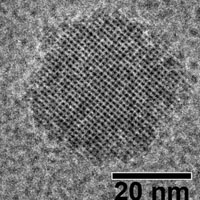 cryo-TEM of zeolite nanocrystal in vitrified water
